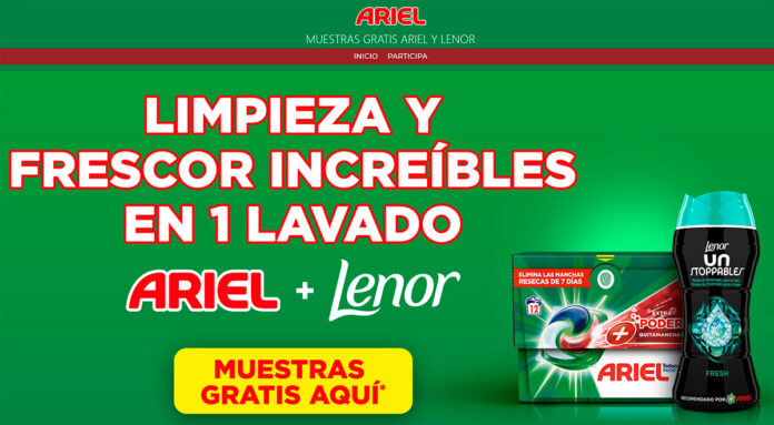 Muestras gratis de Ariel y Lenor