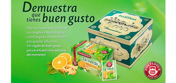 muestras gratis del nuevo té verde Pompadour