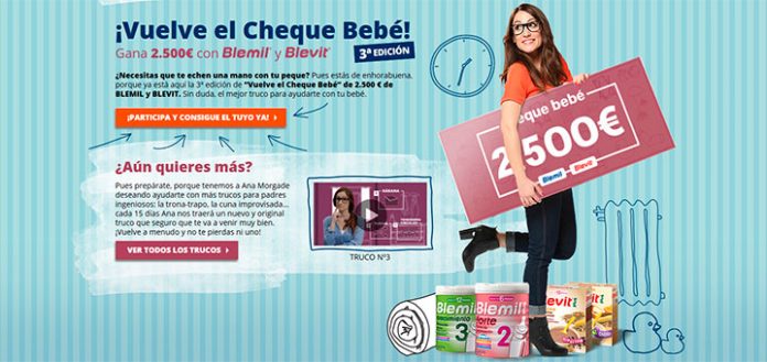 Consigue el cheque bebé de Blemil y Blevit