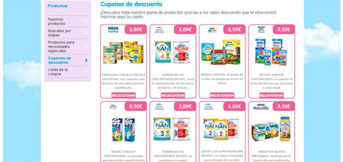 Cupones descuento Nestlé bebé