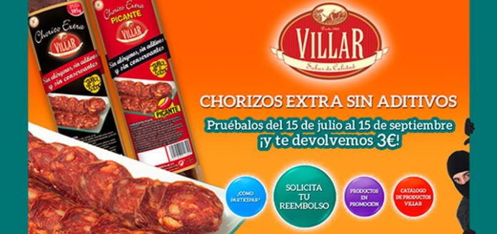 Consigue un reembolso en Chorizo Extra Villar