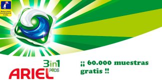 Muestras gratis de Ariel 3 en 1 Pods Muestras gratis de Ariel 3 en 1 Pods