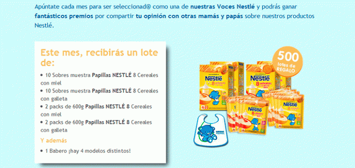 Consigue un lote de papillas Nestlé