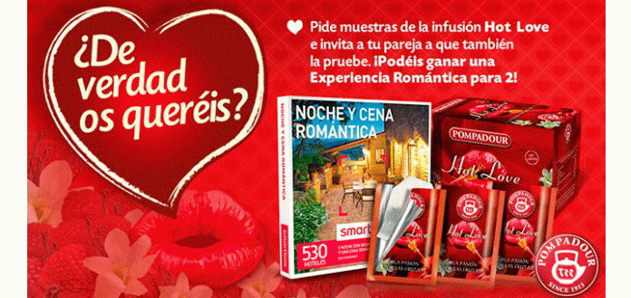 Muestras gratis de infusión Hot Love Pompadour