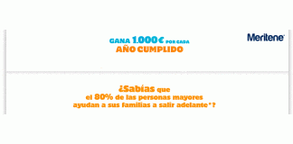Gana 1.000 euros por año cumplido con Meritene Gana 1.000 euros por año cumplido con Meritene