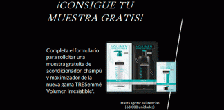 Muestras gratis de TRESemmé Volumen Irresistible Muestras gratis de TRESemmé Volumen Irresistible