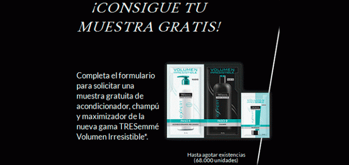 Muestras gratis de TRESemmé Volumen Irresistible