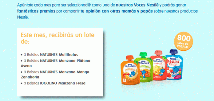 Nestlé Bebé sortea 800 lotes de productos