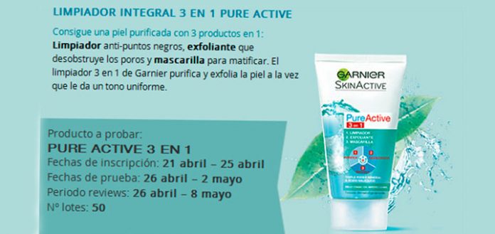 Prueba gratis limpiador integral de Garnier