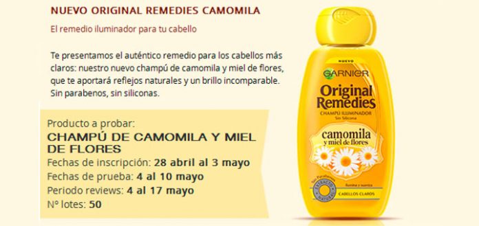 Buscan a 50 probadoras de Original Remedies Camomila