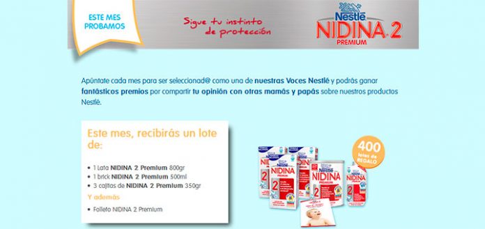 Prueba gratis Nidina Premium 2 con Nestlé