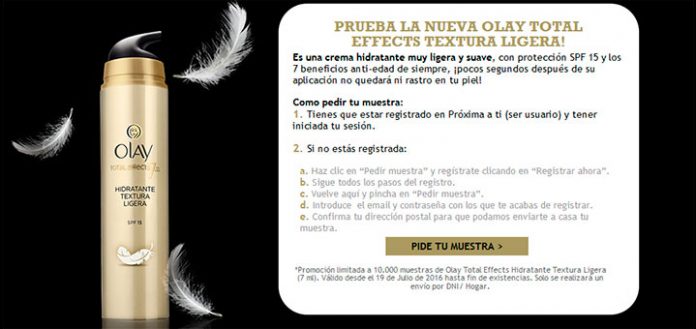 10.000 muestras de Olay Total Effects