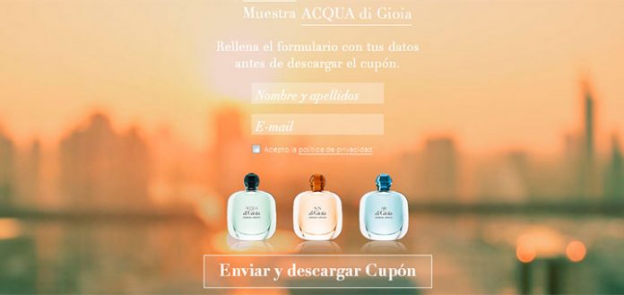 Muestras gratis de Acqua di Gioia