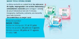 Prueba gratis Mask Tissu Hydra Bomb Prueba gratis Mask Tissu Hydra Bomb