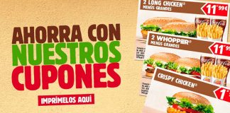 Cupones descuento en Burger King Cupones descuento en Burger King