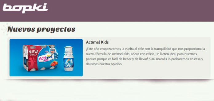 Conviértete en testadora de Actimel Kids con Bopki