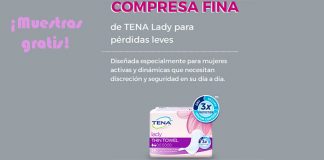Muestras gratis de compresa fina de TENA Lady Muestras gratis de compresa fina de TENA Lady