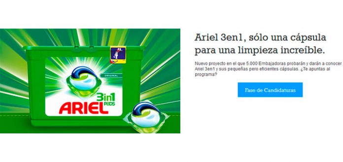 Buscan 5.000 embajadoras de Ariel 3 en 1