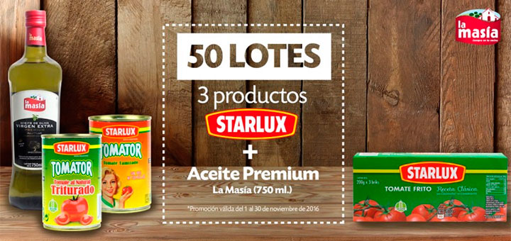 Gana un lote de productos Starlux & La Masía