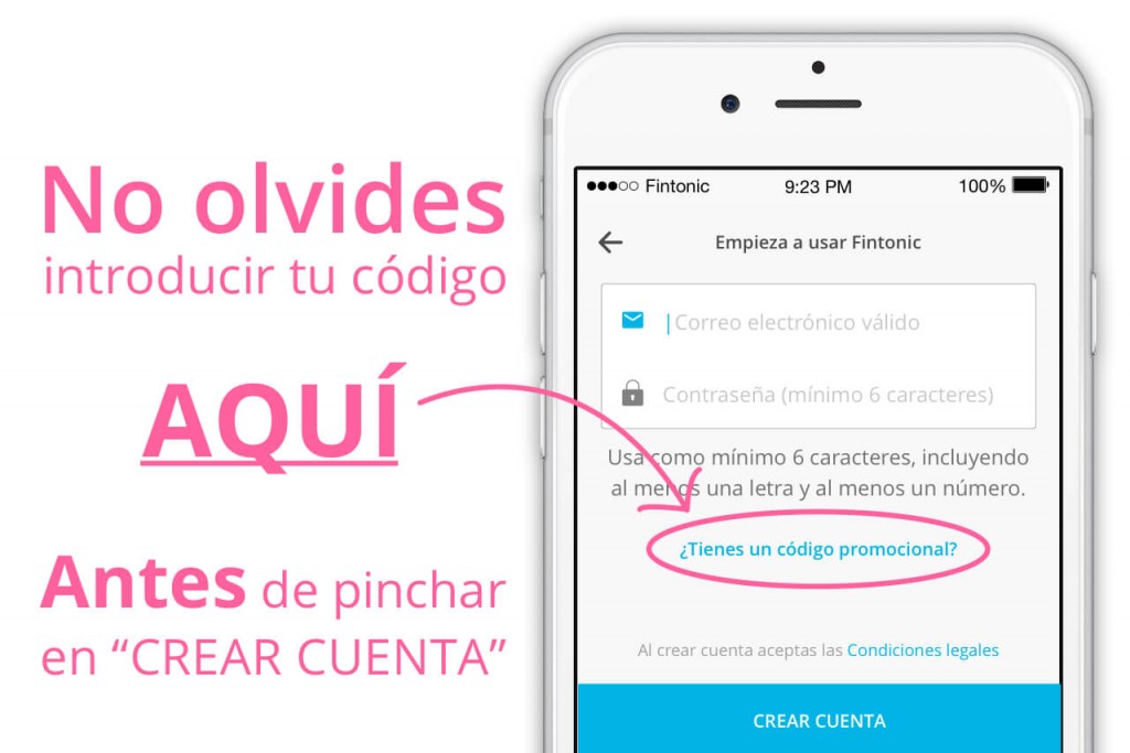 Introduce el código "muestras" en esta parte para conseguir tu cheque de 5€