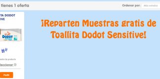 Muestras gratis de Toallita Dodot Sensitive Muestras gratis de Toallita Dodot Sensitive