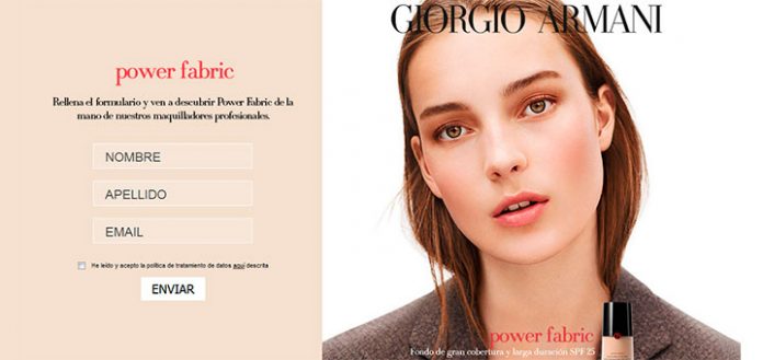 Muestras gratis de maquillaje Power Fabric