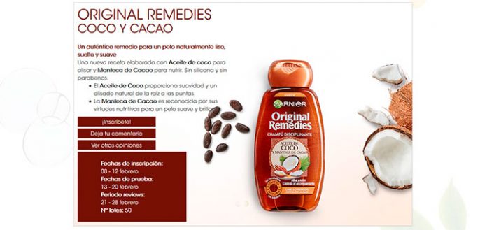 Buscan testadoras de Original Remedies Coco y Cacao