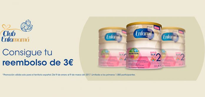 Consigue un reembolso de 3€ en Enfamil