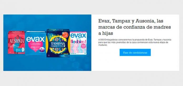 Buscan embajadoras de Evax, Tampax y Ausonia