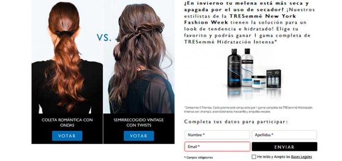 Gana 1 gama completa de tresemme hidratacion intensa