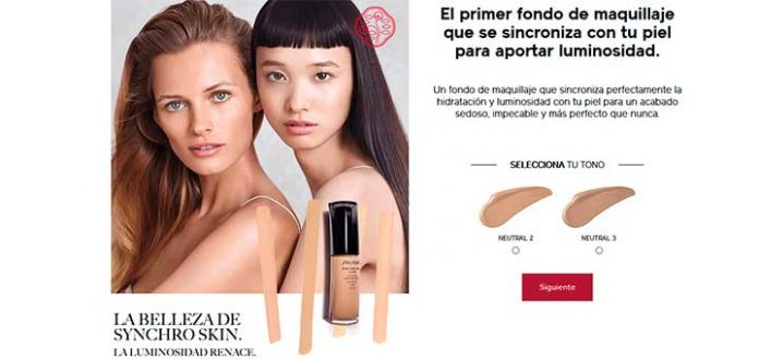 Muestras gratis fondo de maquillaje de Shiseido