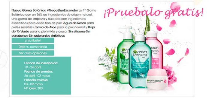 Prueba gratis la nueva gama Botánica de Garnier