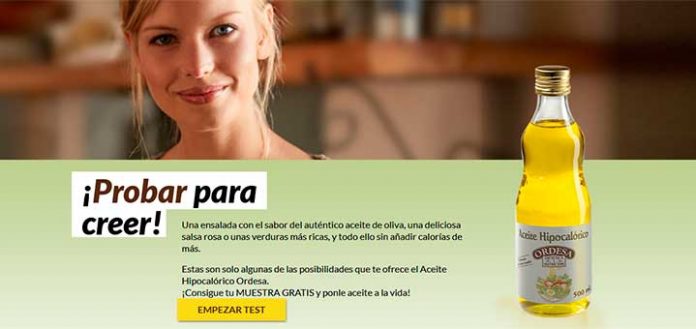 Muestras gratis de Aceite Hipocalórico Ordesa