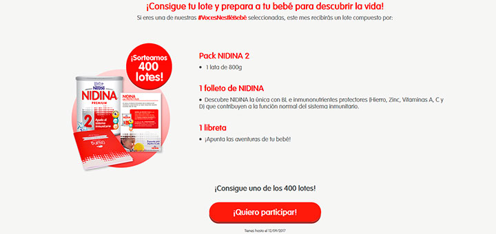 Prueba gratis Nidina 2 con Nestlé