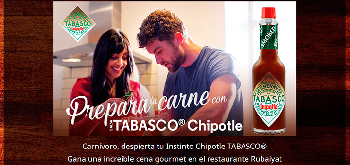 Gana una cena gourmet con Tabasco Chipotle