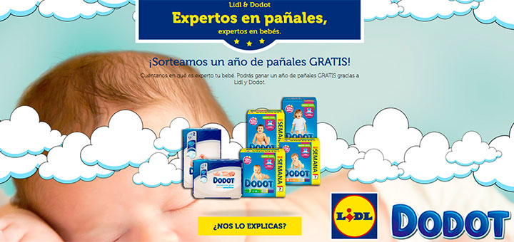 Lidl sortea 1 año de pañales gratis Dodot