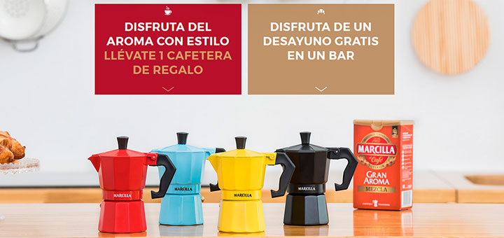 Llévate una cafetera de regalo con Marcilla