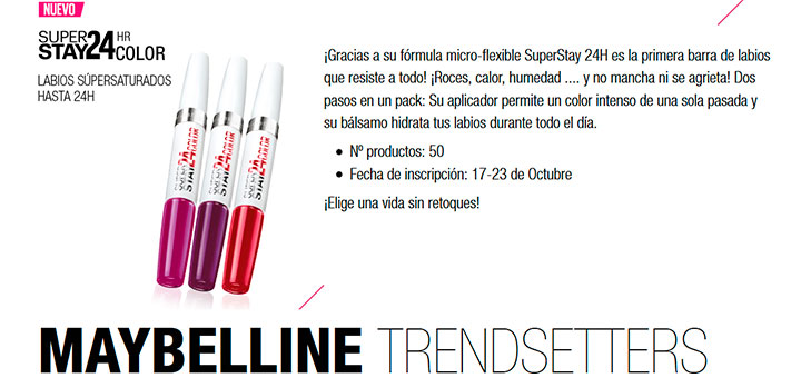 Maybelline da a probar gratis Superstay 24H