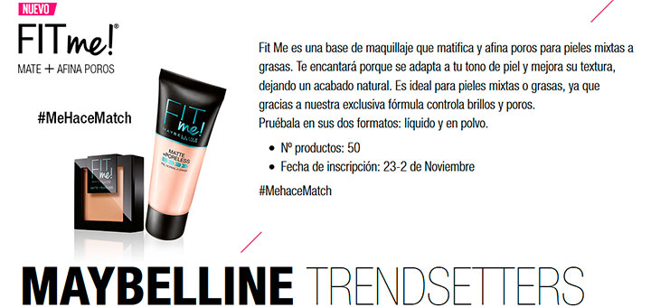 Prueba gratis Fit Me de Maybelline