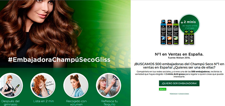Buscan 500 embajadoras del champĂș seco Gliss