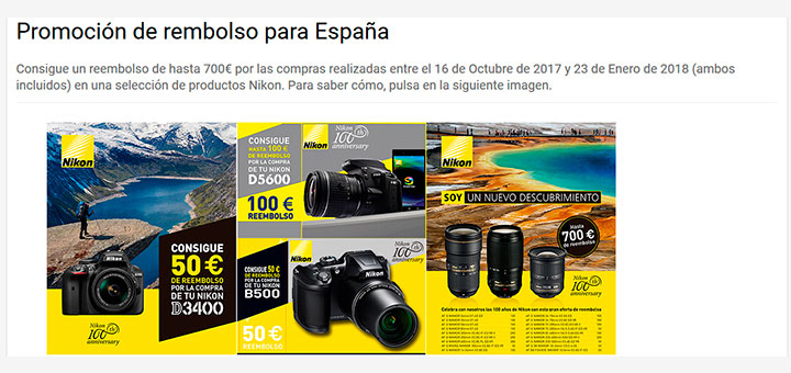Hasta 700€ de reembolso con Nikon