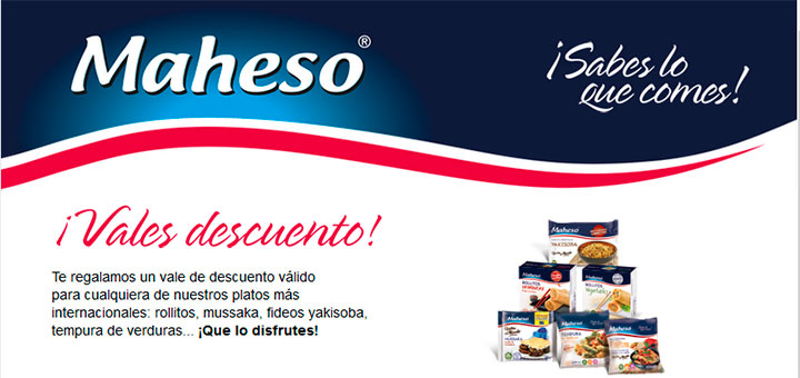 Vales descuento en recetas del mundo Maheso