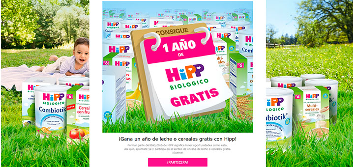 Gana un año de leche o cereales gratis con Hipp