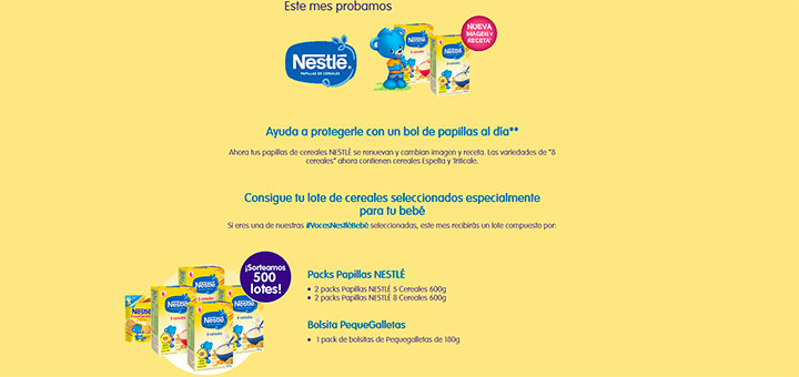 Gana un lote de cereales con Nestlé Bebé