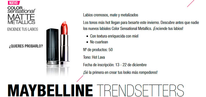 Prueba gratis Color Sensational Metallics de Maybelline