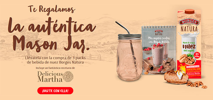 Consigue una auténtica Mason Jar con Borges Natura