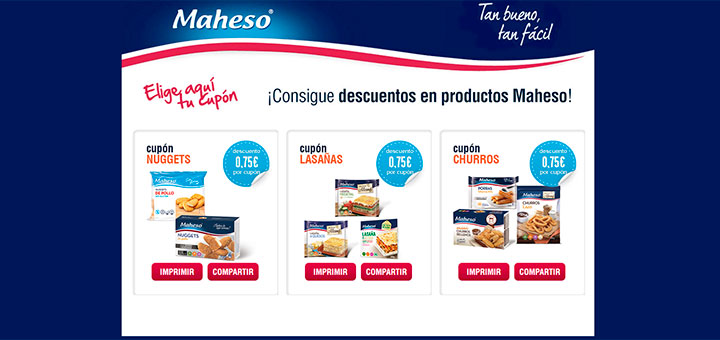 Cupones de descuento en productos Maheso