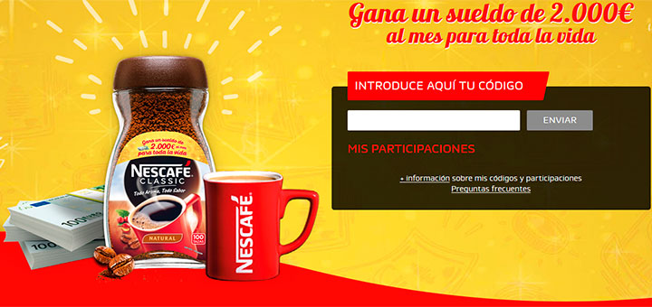 Gana un sueldo de 2.000€ con Nescafé