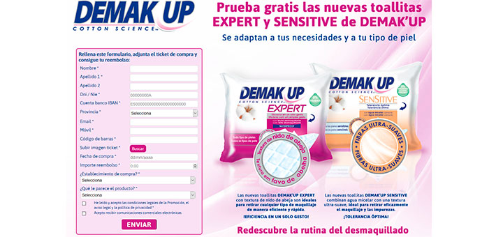 Prueba gratis las nuevas toallitas Demak'Up