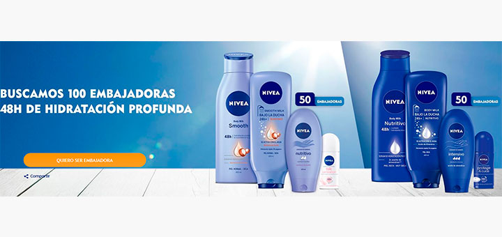 Buscan 100 embajadoras de Nivea Hidratación Profunda